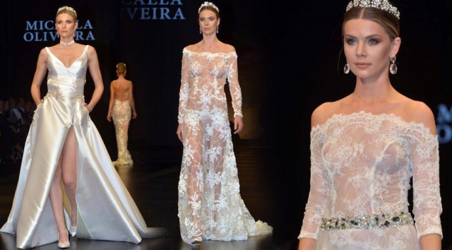 Transparan gelinlik şovu