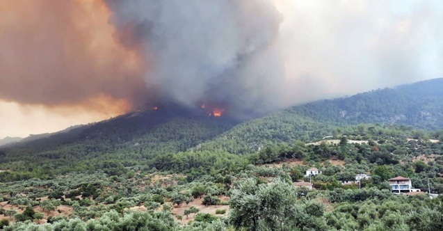 Akçaova yangınında 4 mahalle tehdit altında