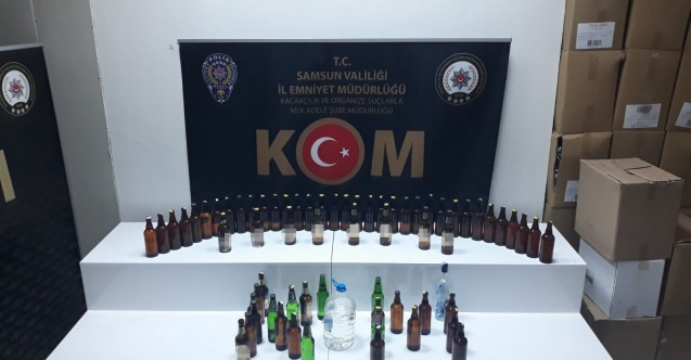 Samsun’da sahte içki ele geçirildi