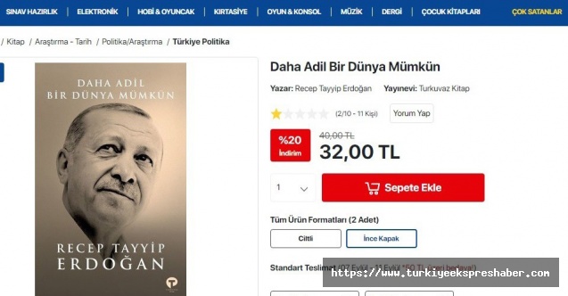 Cumhurbaşkanı Erdoğan'ın kitabı 6 Eylül'de çıkıyor