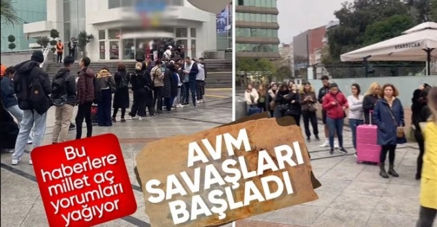 Mağazalarda indirim çılgınlığı: Geceden gelip metrelerce kuyruk oluşturdular!
