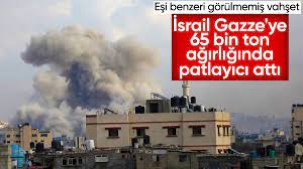 İsrail, Gazze'yi 65 bin ton patlayıcıyla vurdu
