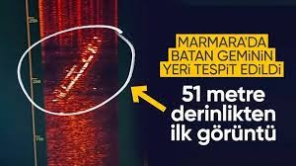 Marmara'da batan gemi denizin 51 metre altında bulundu