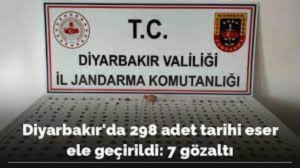 Diyarbakır’da 298 adet tarihi eser ele geçirildi: 7 gözaltı