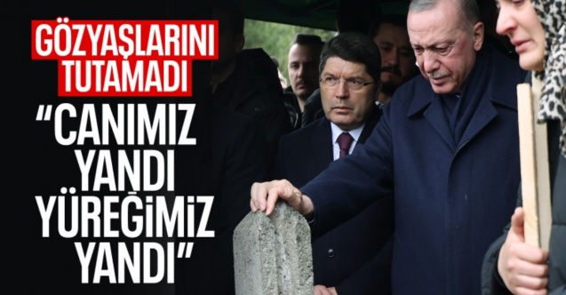 Bolu'da cenaze törenine katılan Cumhurbaşkanı Erdoğan gözyaşlarına boğuldu