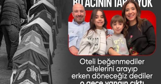 Otel yangınında hayatını kaybeden Tüzgiray Ailesi'nin cenazesi Bursa'da defnedildi