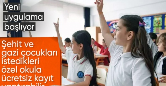 Şehit ve gazi çocukları özel okul hizmetlerinden ücretsiz yararlanacak