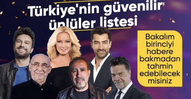 Türkiye'nin en güvenilir ünlüleri belli oldu