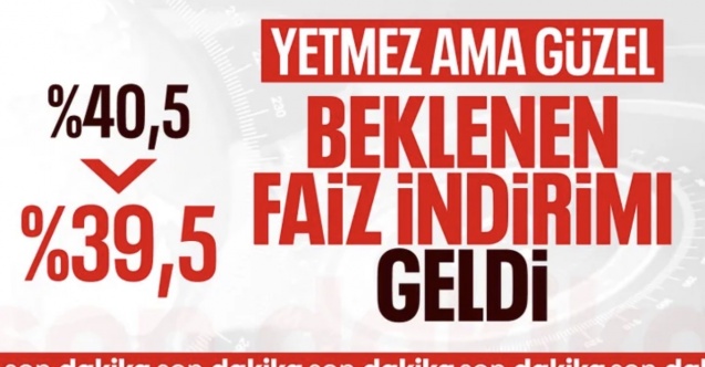 SON DAKİKA! TCMB, Ekim 2025'te faiz oranını yüzde 39,5'e düşürdü