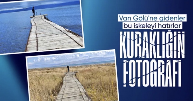 Van Gölü'ndeki çekilme fotoğraflarla kayıt altında