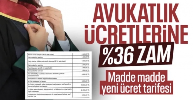 Yeni 'Avukatlık Asgari Ücret Tarifesi' Resmi Gazete'de