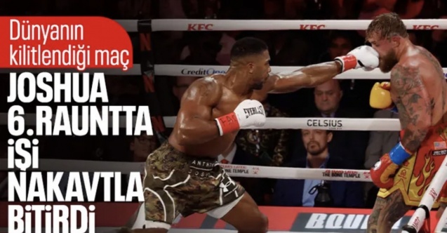 Jake Paul-Anthony Joshua maçında nakavt: 6. rauntta işi bitirdi