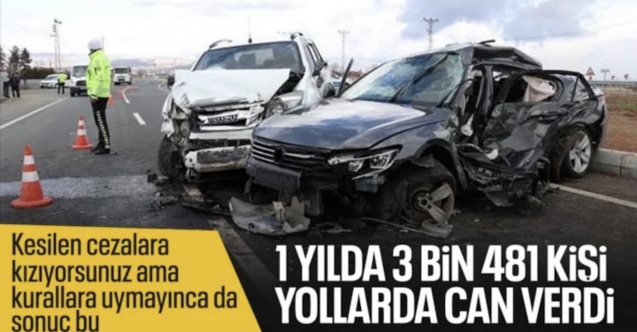 2025 yılında trafik kazalarında 3 bin 481 kişi yaşamını yitirdi