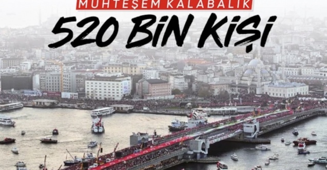 Galata Köprüsü'nde Filistin için toplandılar: 520 bin kişi tek yürek oldu