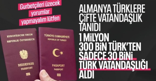 Almanya'daki 1.3 milyon Türk'ten 30 bini Türk pasaportuna başvurdu