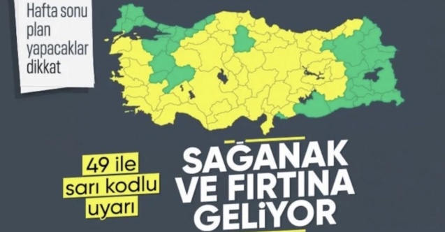 Meteoroloji’den 49 il için sarı kodlu uyarı: Sağanak ve fırtına geliyor