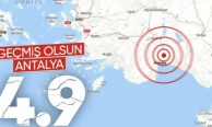 Antalya'da 4.9 büyüklüğünde deprem
