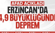 Erzincan'da 4.9 büyüklüğünde deprem