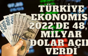 Türkiye ekonomisi 2022'de 48,7 milyar dolar açık verdi