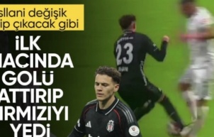 Beşiktaş'ta yeni transfer Kristjan Asllani kırmızı gördü