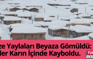 Rize Yaylaları Beyaza Gömüldü: Evler Karın İçinde Kayboldu.