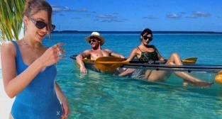 Hande Erçel'den Maldivler pozları