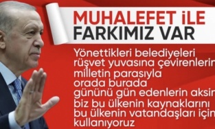 Cumhurbaşkanı Erdoğan'dan muhalefete: Her yatırımda vizyon farkı ortada