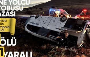 Afyonkarahisar'da yolcu otobüsü kaza yaptı