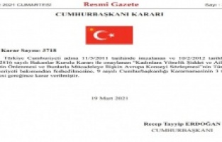 İstanbul Sözleşmesi'nde karar!