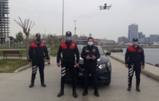 Bakırköy sahilde dronelu kısıtlama denetimi