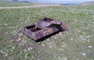 Dağ eteğindeki 70 yıllık tanklara doğa sahip çıkıyor