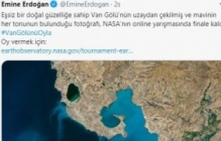 Emine Erdoğan’dan Van Gölü fotoğrafına destek