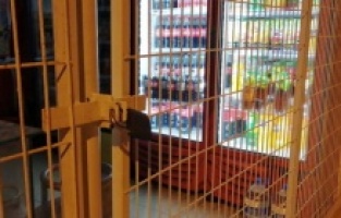 Hırsızlar girdiği bakkalda soygun yapamayınca kepenkleri kilitleyip gitti