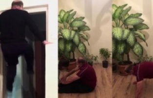 Korona virüse yakalanan adam şınav çekti, havada pedal çevirdi