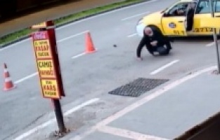 Taksicinin vurulma anı güvenlik kameralarına böyle yansıdı
