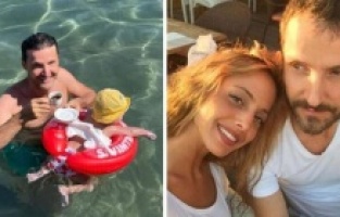 Sinan Özen ve kızının deniz keyfi