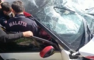 Darende Yukarı Ulupınar Mahallesinde feci kaza