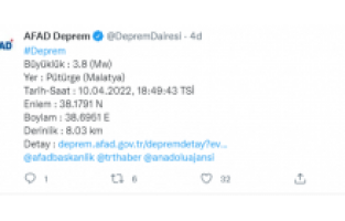 Malatya'da yine korkutan deprem oldu