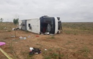 Kayseri'de otobüs şarampole yuvarlandı