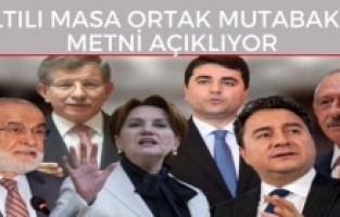 Altılı Masa Ortak Mutabakat Metni açıklıyor