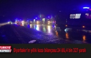Diyarbakır’ın yıllık kaza bilançosu :24 ölü, 4 bin 327 yaralı