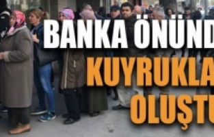 Diyarbakır'da banka önünde 'destek ödemesi' kuyruğu