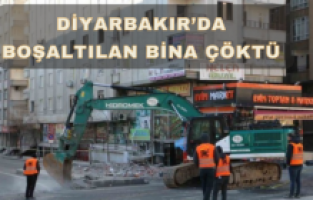Diyarbakır’da boşaltılan bina çöktü
