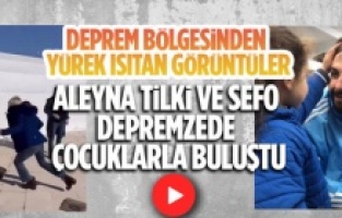 Sefo ve Aleyna Tilki, depremzede çocuklarla oyun oynayıp şarkı söyledi