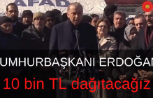 Üçüncü günde deprem bölgesine giden Erdoğan: 10 bin TL dağıtacağız