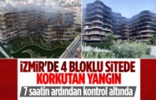 4 bloklu lüks sitede çıkan büyük yangın kontrol altına alındı