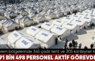 İçişleri Bakanlığı mart ayı raporunu paylaştı: 656 bin çadır ve 49 bin konteyner kuruldu