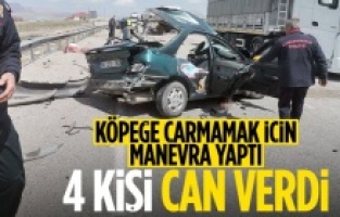 Köpekten kaçmaya çalışırken iki araba çarpıştı! 4 kişi öldü