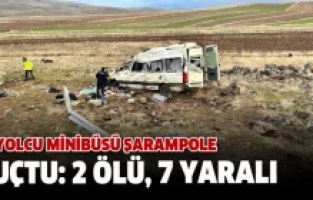 Yolcu minibüsü şarampole yuvarlandı: 2 ölü 7 ağır yaralı