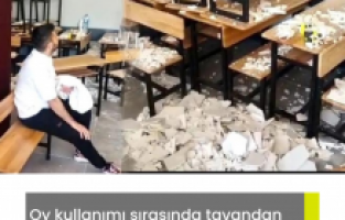 Oy kullanımı sırasında tavandan sıva parçaları düştü: 2 yaralı